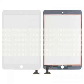 Сенсорный экран (тачскрин) для Apple Ipad Mini 2 Retina с защитным стеклом, белый